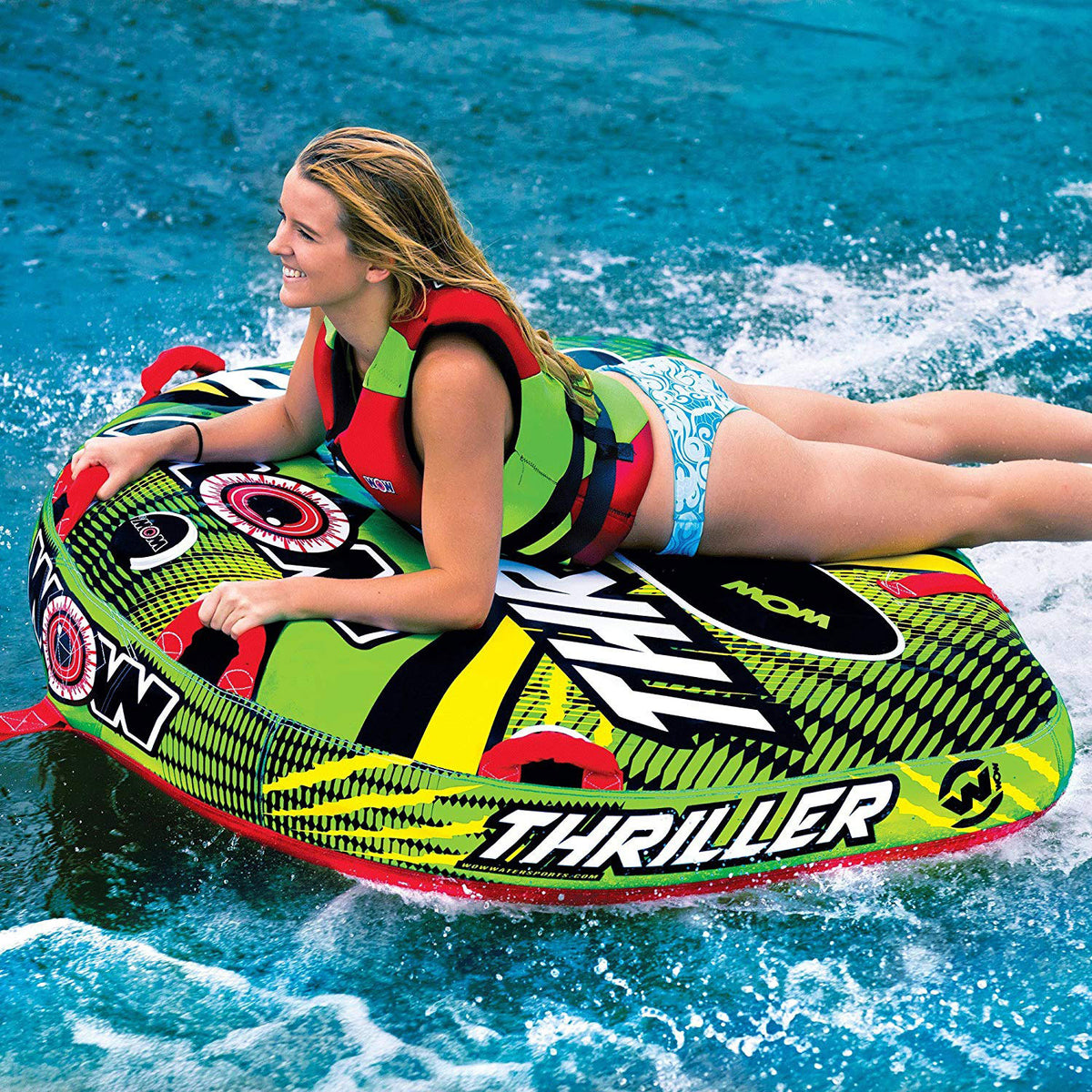 WOW Watersports Thriller Inflatable 1-Person Water Boating Deck Tube (Open Box)