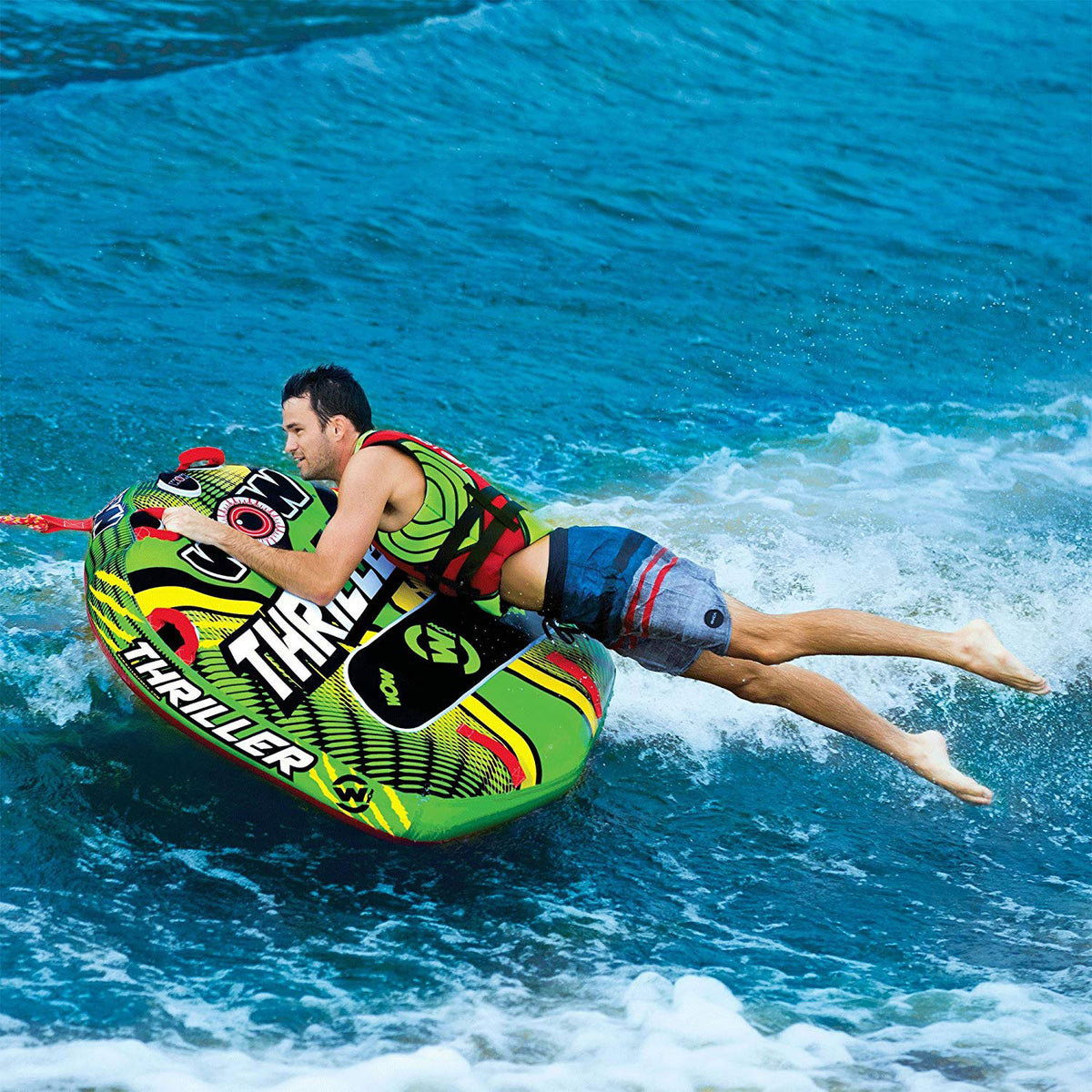WOW Watersports Thriller Inflatable 1-Person Water Boating Deck Tube (Open Box)
