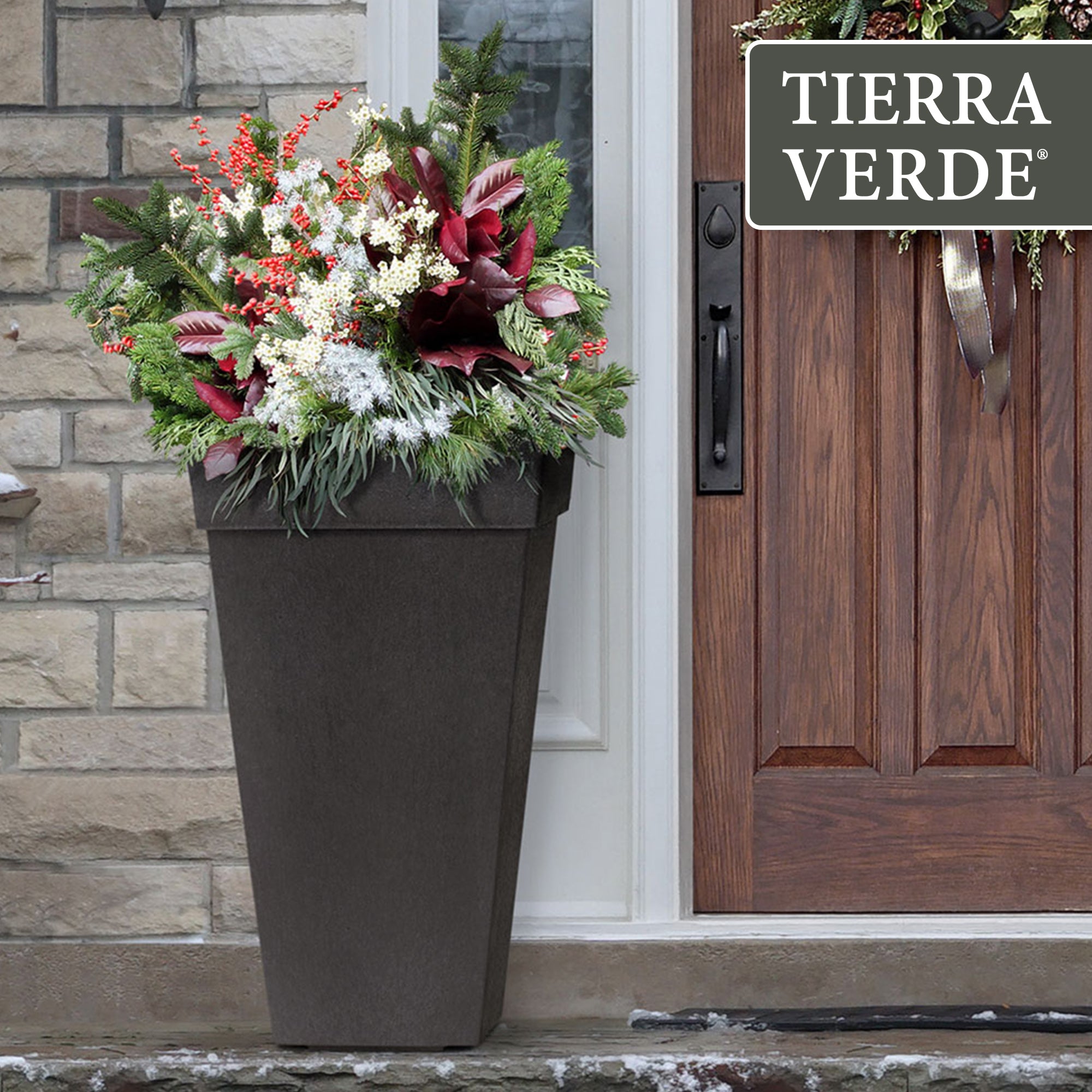 Tierra Verde 2pk Self Watering Planter, Symphony, 15"W x 28"H (Used) - VMInnovations