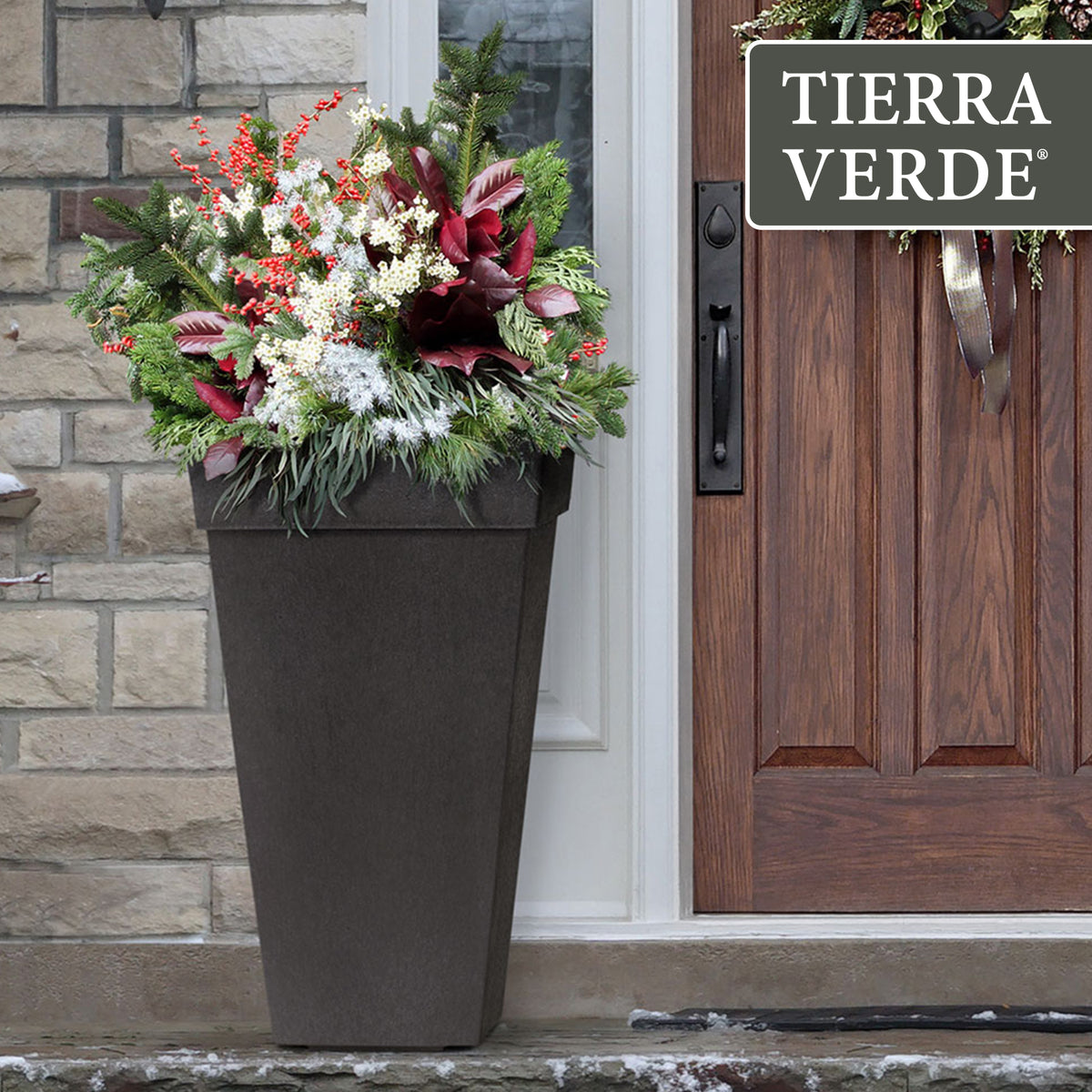 Tierra Verde 2pk Self Watering Planter, Symphony, 15"W x 28"H (Used)