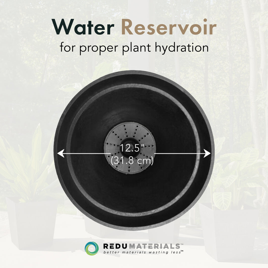 Tierra Verde Aria Indoor Outdoor Self Watering Planter, 12.5"W x 20"H, Black - VMInnovations