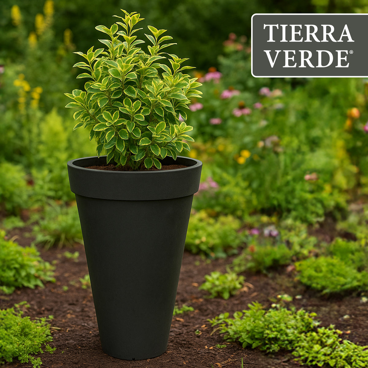 Tierra Verde Aria Indoor Outdoor Self Watering Tall Planter, 15"Wx26"H(Open Box)