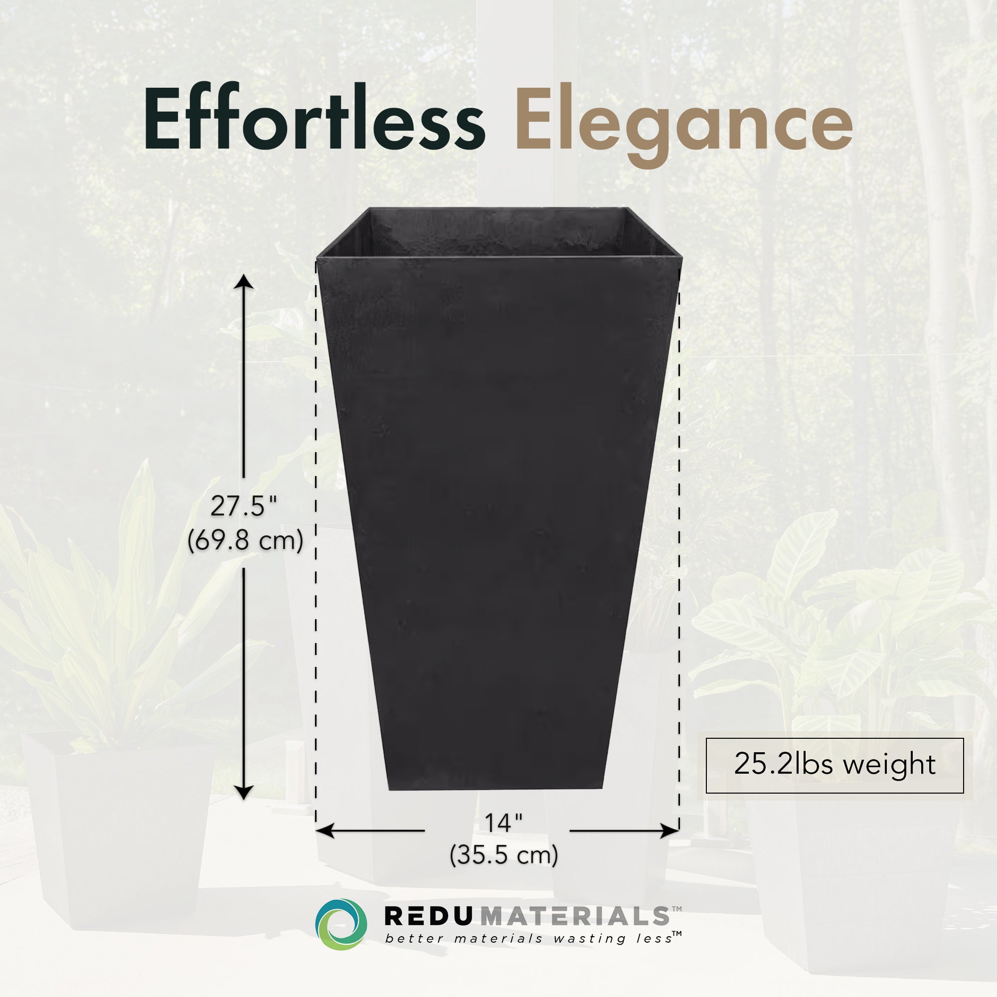 Tierra 2pk Indoor Outdoor 28 Inch Self Watering Planters, Sonata (Open Box)