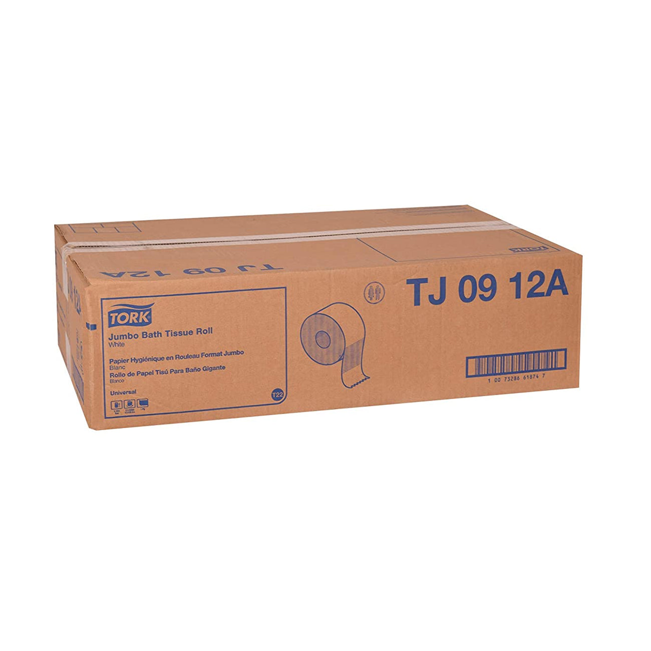 Tork TJ0912A Universal 1-Ply Jumbo Bath Tissue Roll Dispenser Refill (12 Pack)
