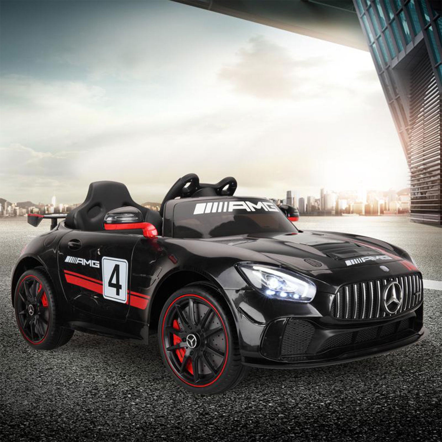TOBBI 12V Kids Battery-Powered Ride On Toy Mercedes-Benz Car, Black (Open Box) - VMInnovations