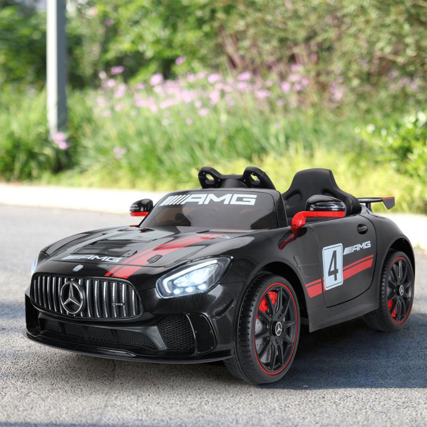 TOBBI 12V Kids Battery-Powered Ride On Toy Mercedes-Benz Car, Black (Open Box) - VMInnovations