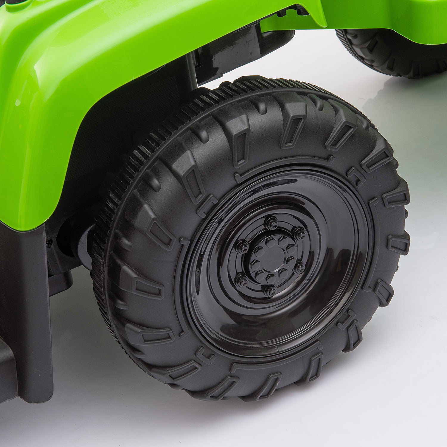 TOBBI 12V Kids Electric Battery-Powered Ride On Toy Tractor with Trailer, Green - VMInnovations