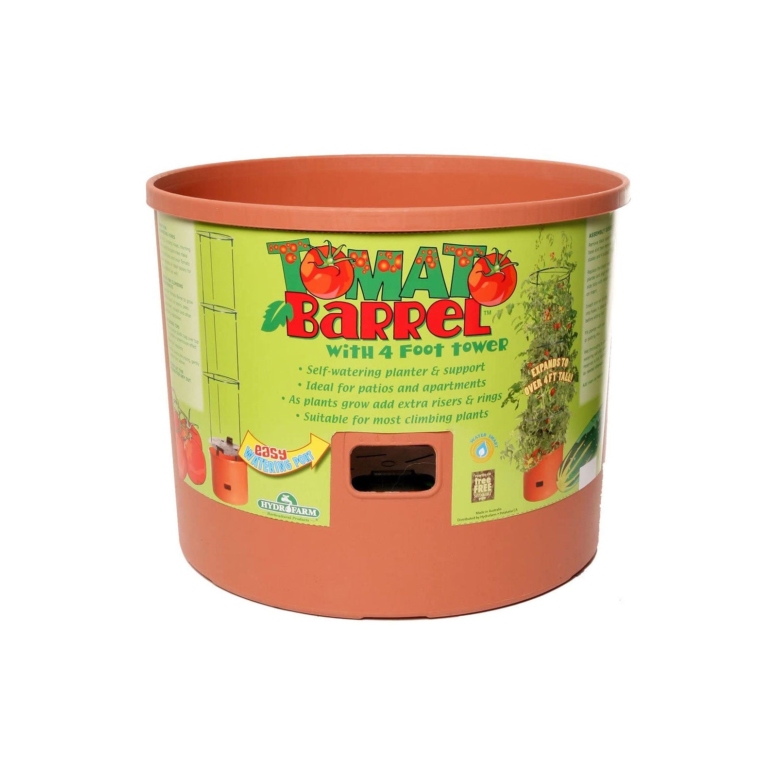 Hydrofarm Tomato Barrel Garden Planting System w/ 4 Ft Trellis Tower (Damaged)