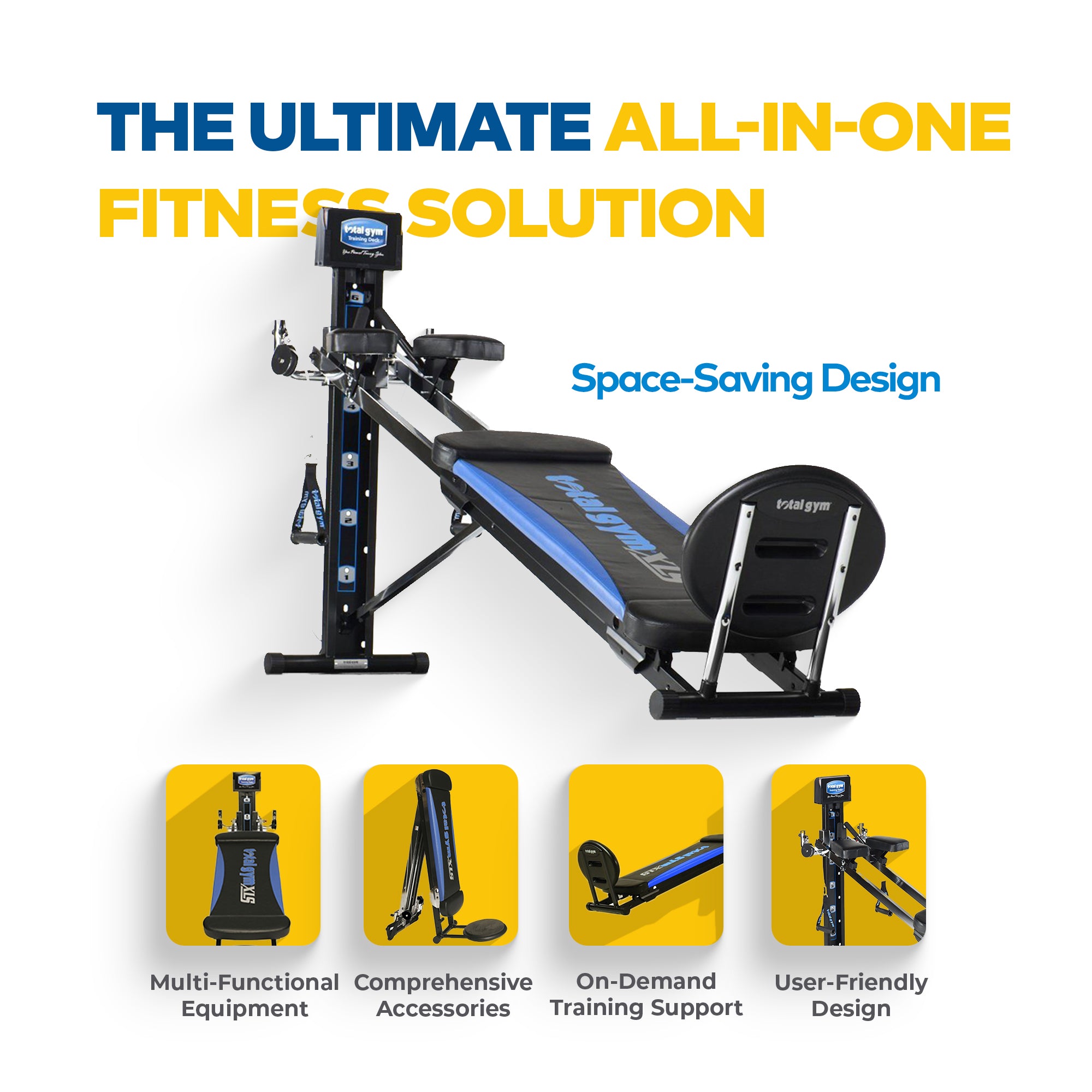 Total Gym XLS Unisex Home Gym Workout Machine with Ab Crunch Bench (Open Box) - VMInnovations