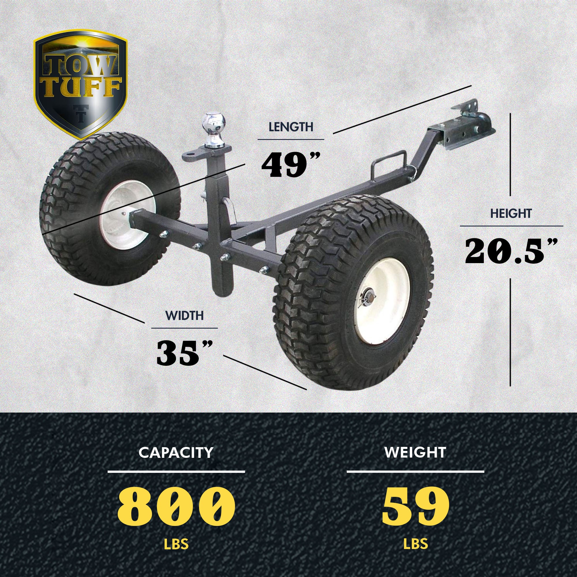Tow Tuff TMD-800ATV Weight Distributing Adjustable Trailer Dolly (Open Box)