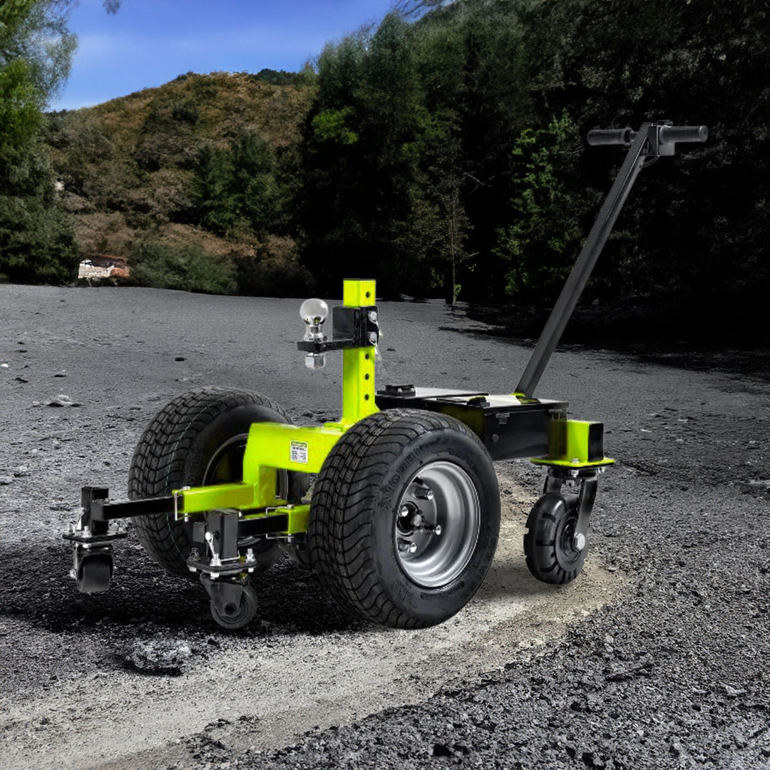 Tow Tuff 7500 Pound Capacity Electric Trailer Dolly with Pnuematic Tires, Green - VMInnovations