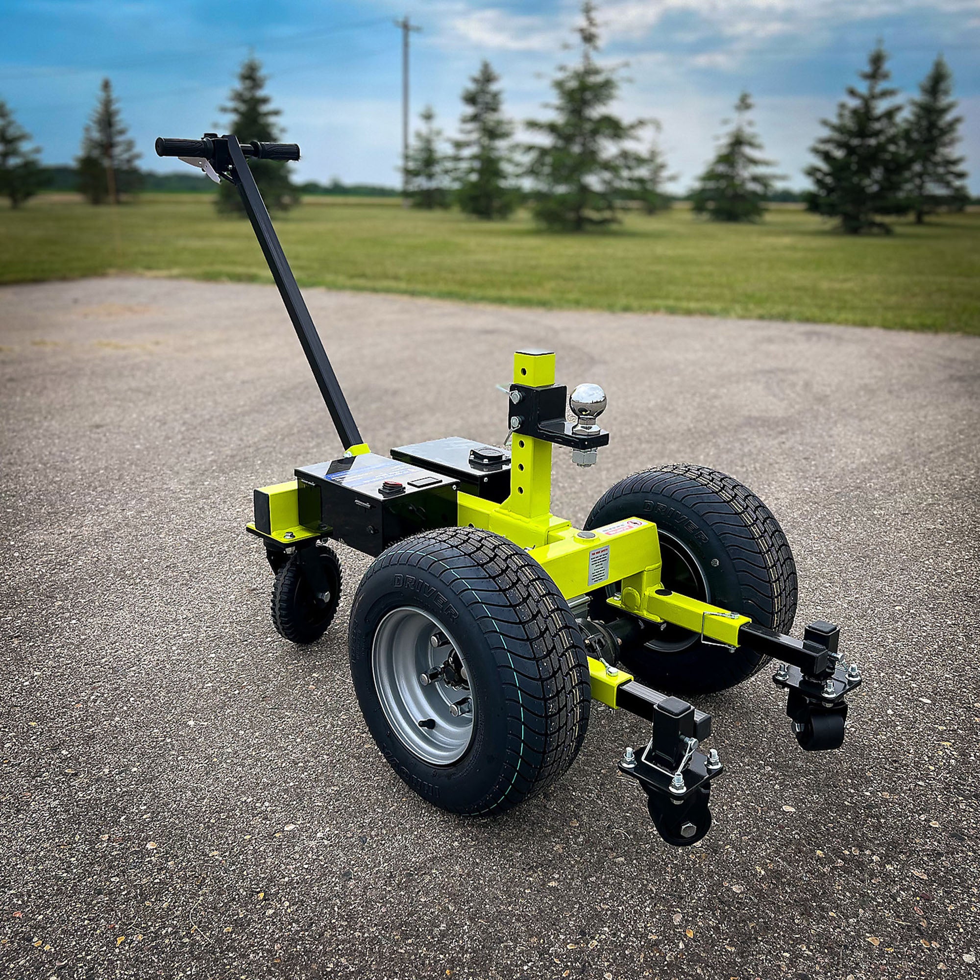 Tow Tuff 7500 Pound Capacity Electric Trailer Dolly with Pnuematic Tires, Green - VMInnovations