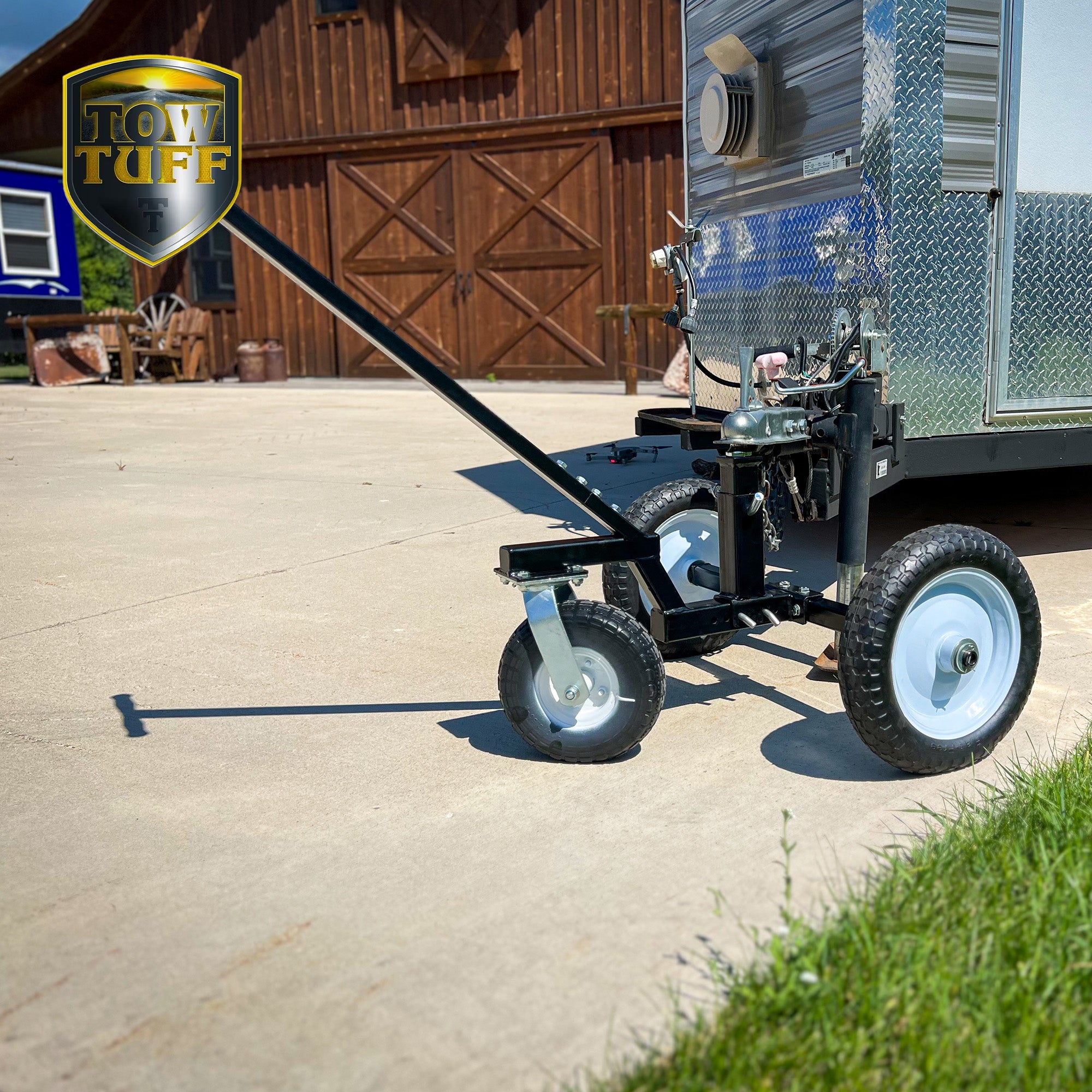 Tow Tuff Adjustable Steel 1000 lb Heavy Duty Trailer Dolly w/ Caster (Open Box) - VMInnovations