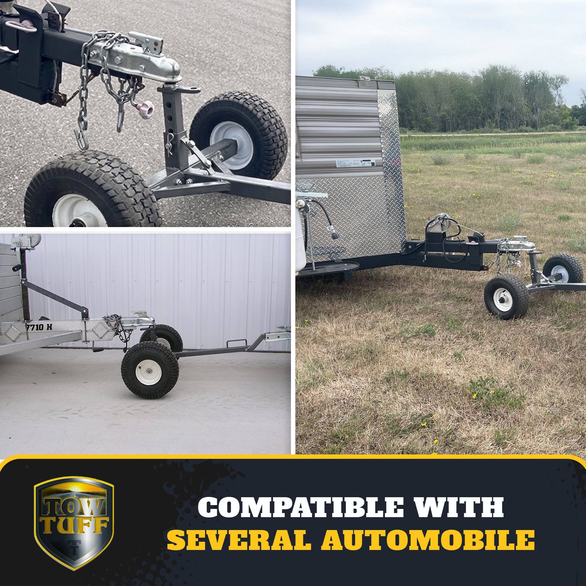 Tow Tuff TMD-800ATV Adjustable Solid Steel 800 Pound Capacity Trailer Dolly (Refurbished)