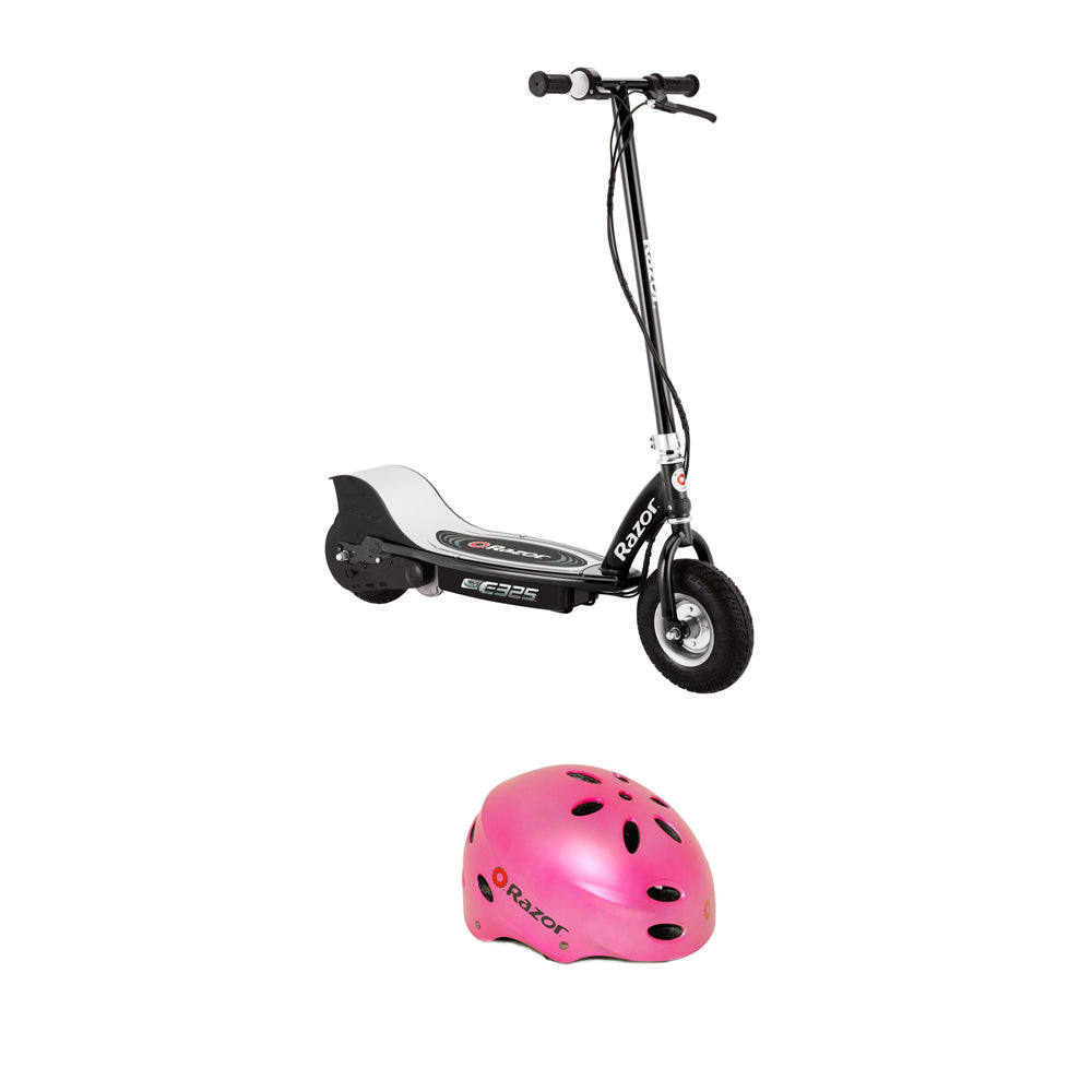 Razor E325 Electric Motorized Rechargeable Scooter and V17 Youth Sport Helmet