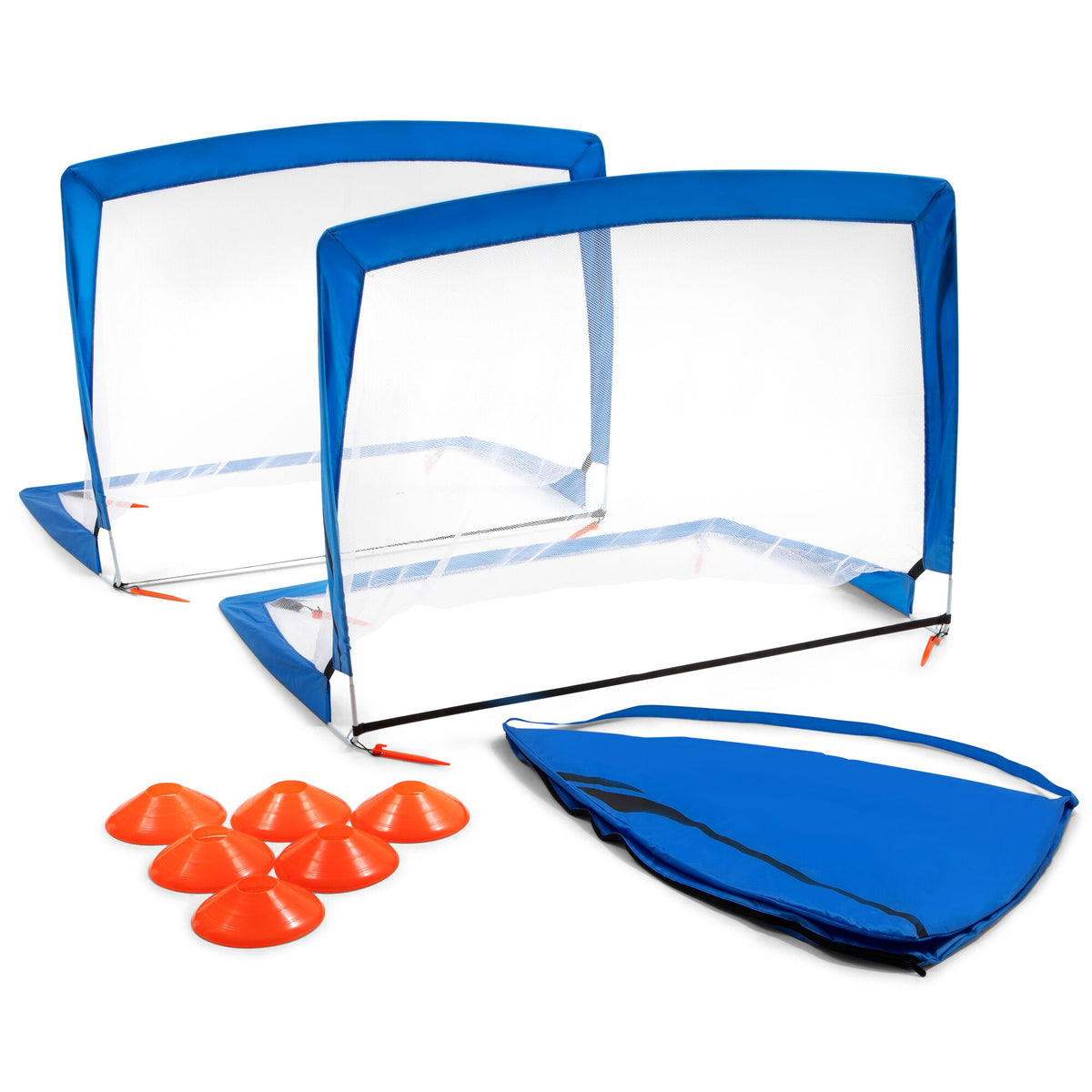 Training Equipment Pair of 4 Foot Pop Up Soccer Goals with Disc Cones (Used)