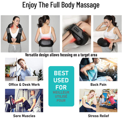 TRAKK Deep Tissue Electric Heated Body Massage Travel Pillow(Open Box)