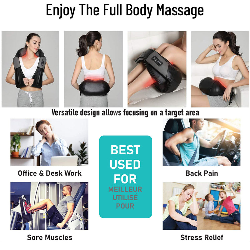 TRAKK Deep Tissue Electric Heated Body Massage Travel Pillow(Open Box)