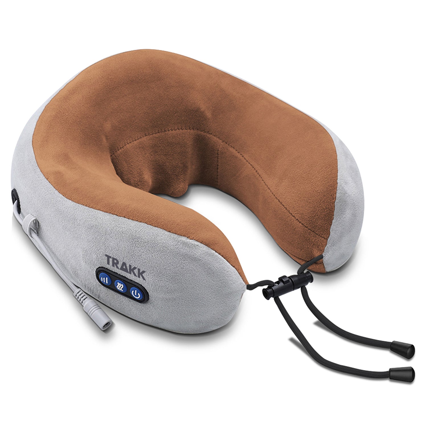 TRAKK Deep Tissue Memory Foam Neck Massage Travel Pillow, Brown (Open Box) - VMInnovations
