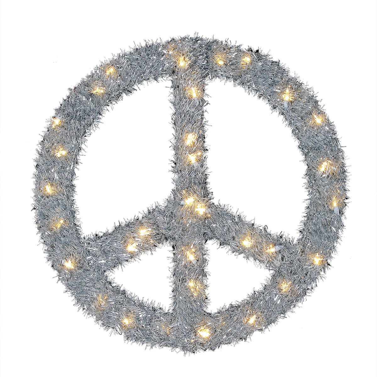 Home Heritage 22 Inch Pre Lit Artificial Holiday Peace Sign Wreath (Used)