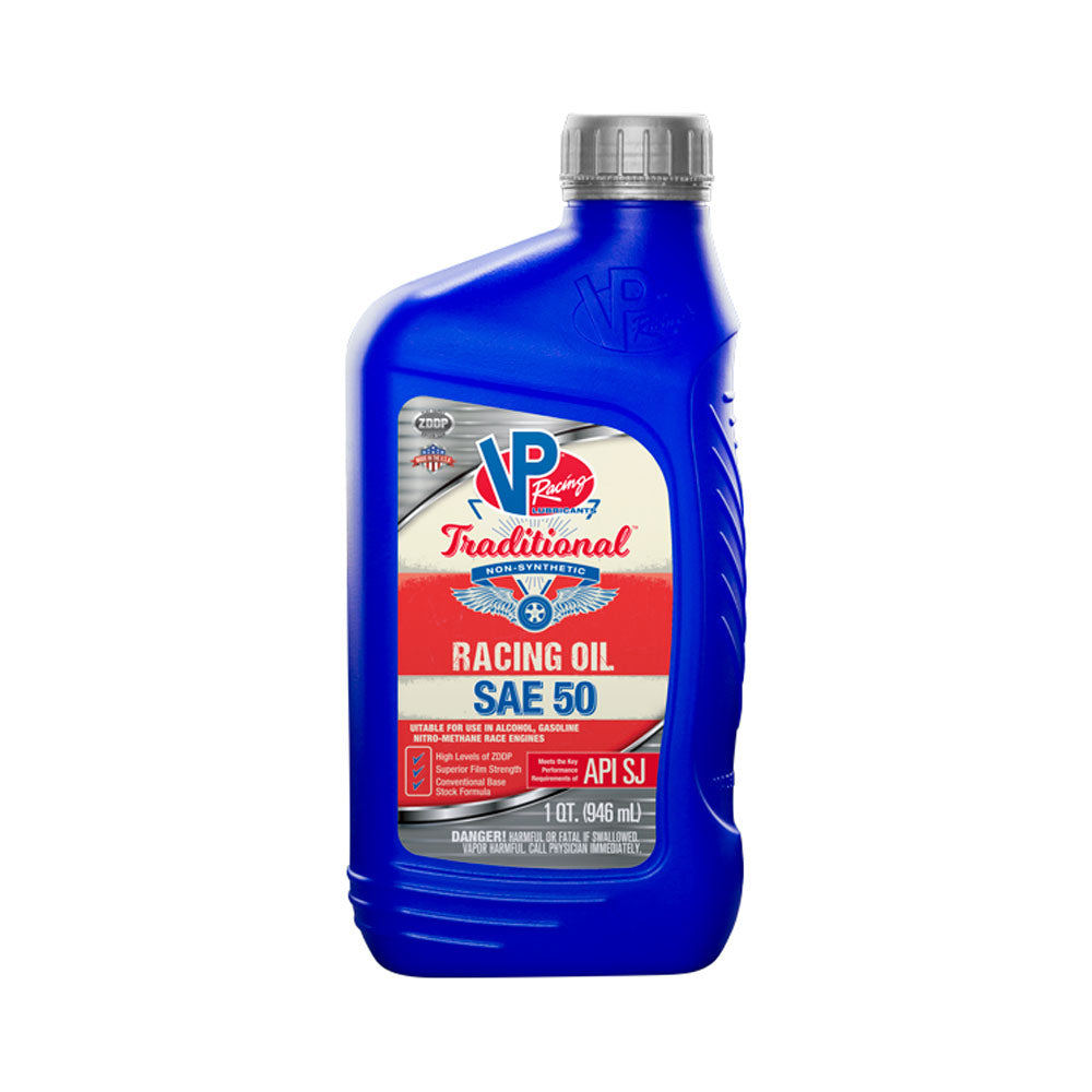 VP Racing Fuels Traditional Non Synthetic Racing Oil, Quart SAE 50 (6 Pack)