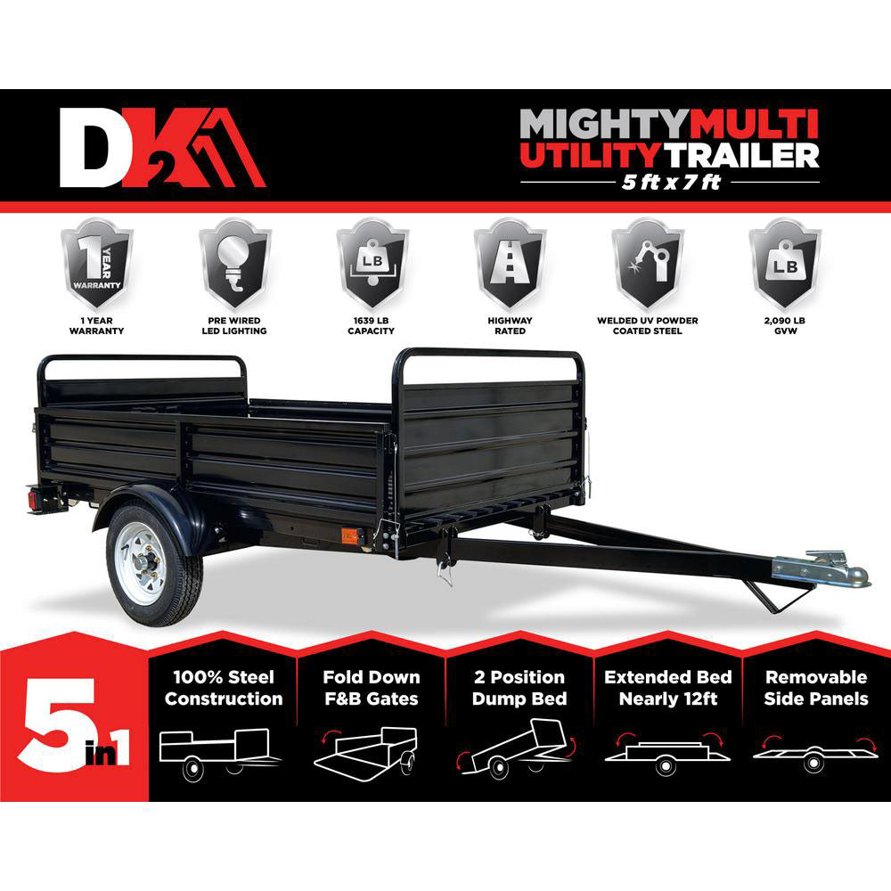 Detail K2 Single Axle Mighty Corrugated Solid Steel Floor Trailer (For Parts)