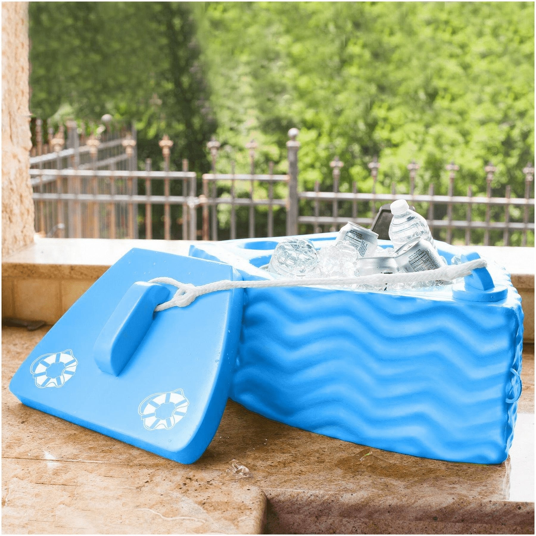 TRC Super Soft SS Goodlife Floating Kooler for Pool/Spa, Bahama Blue (Used) - VMInnovations