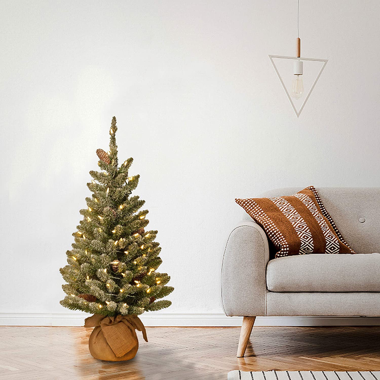 National Tree Company 3ft Snow Dusted Artificial Tree w/ LED Lights (Used) - VMInnovations