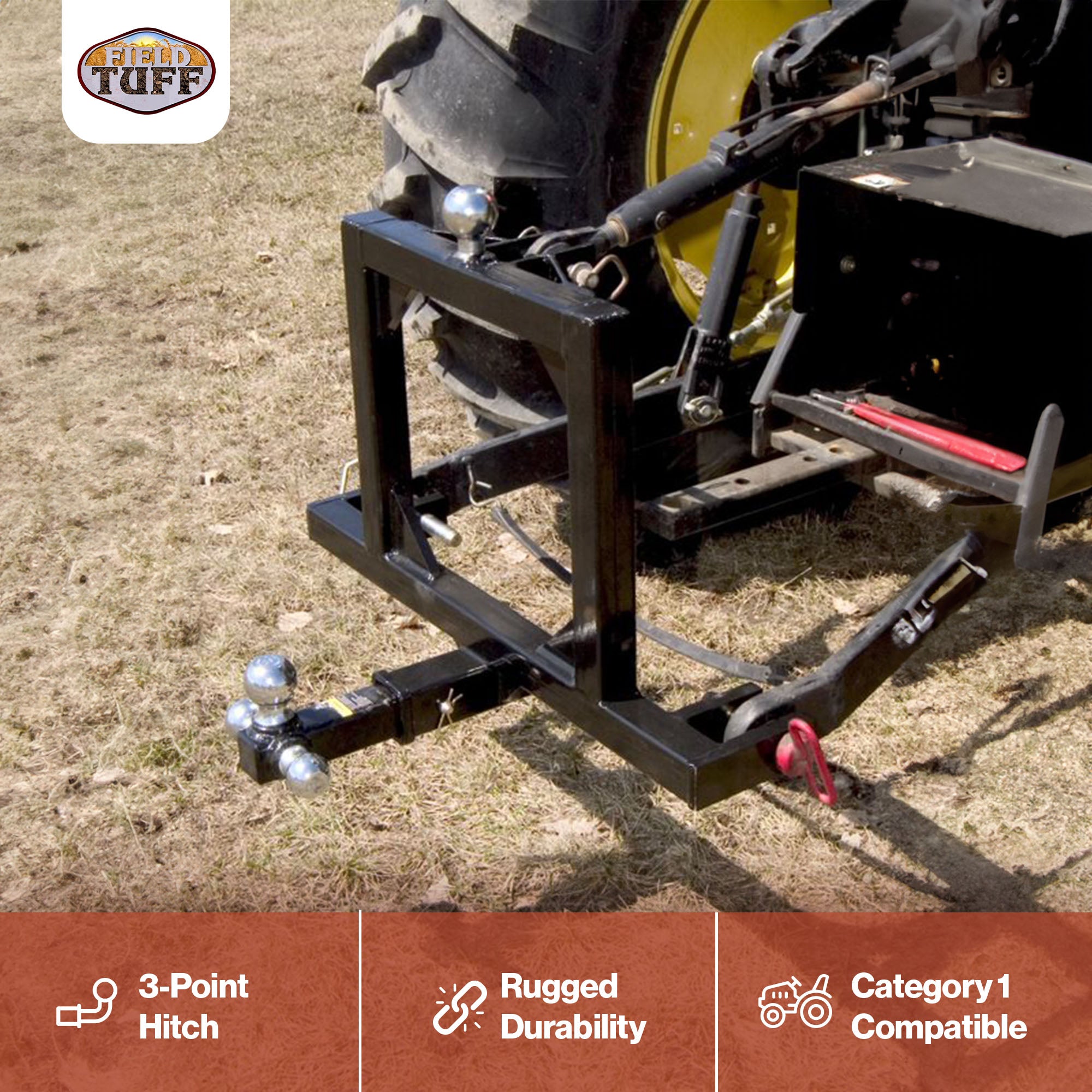 Field Tuff FTF-02TQH Rugged Framed 3 Point 2 In Category 1 Tractor Hitch (Used) - VMInnovations
