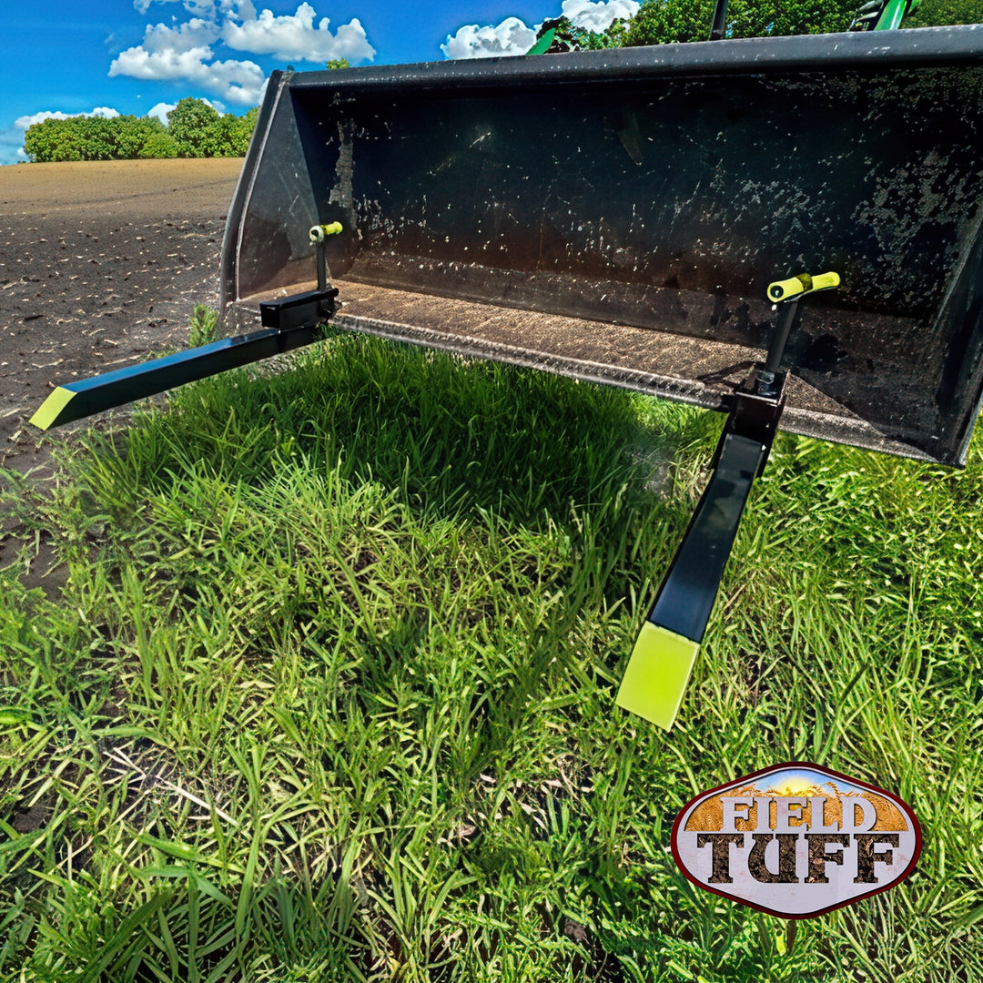 Field Tuff Heavy Duty Steel Tractor Bucket Forks, 2,600 Pound Capacity, 2 Pack - VMInnovations