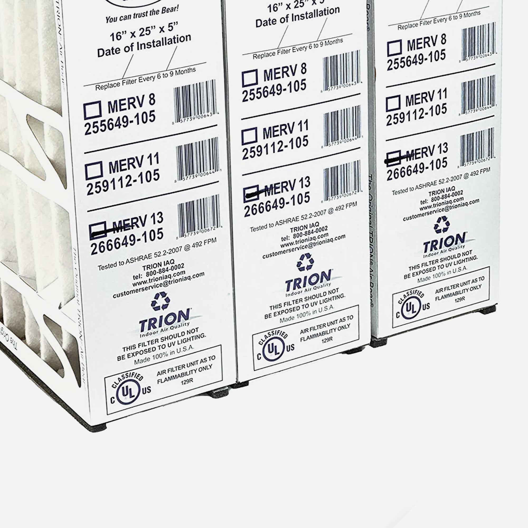 Trion Air Bear 16 x 25 x 5 Inch MERV 13 Air Purifier Filter (3 Pack) (Open Box) - VMInnovations