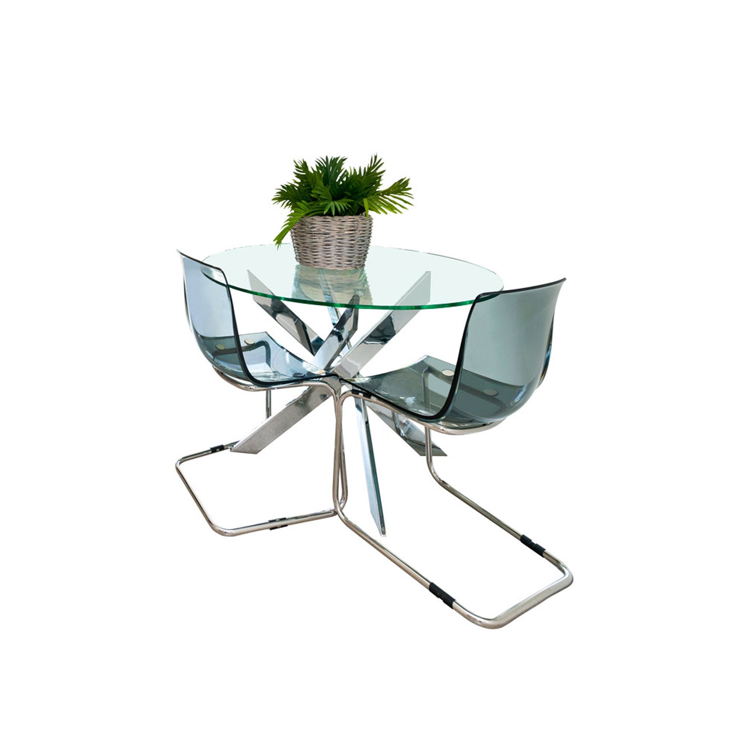 Dulles 36'' Round Flat Polish 1/4 Inch Thick Tempered Glass Table Top (Open Box) - VMInnovations