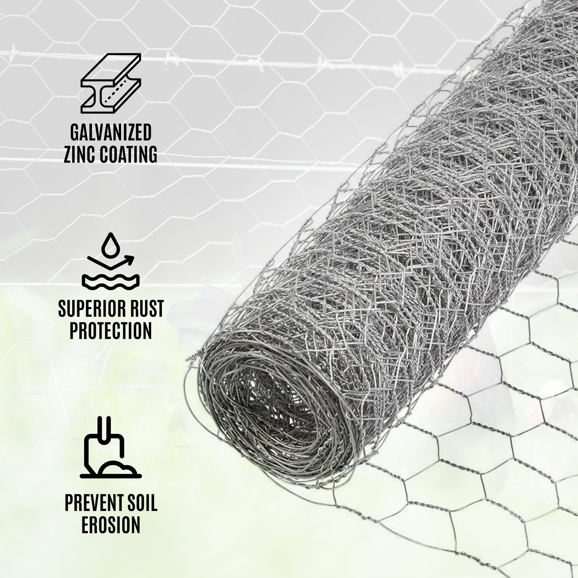 YARD GARD 150 Foot Galvanized Poultry Chicken Coop Wire Netting Mesh Fencing - VMInnovations