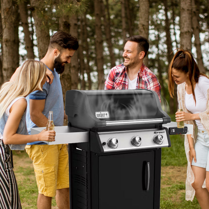Weber Spirit 529 Square Inch Freestanding Cast Iron Natural Gas Grill, Black - VMInnovations