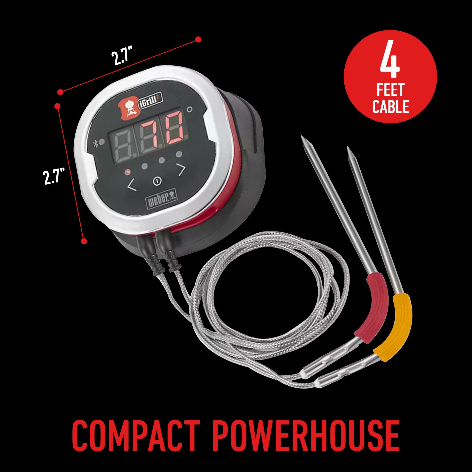iDevices iGrill 2 Bluetooth Smart Meat Thermometer with Color Coded Meat Probes - VMInnovations