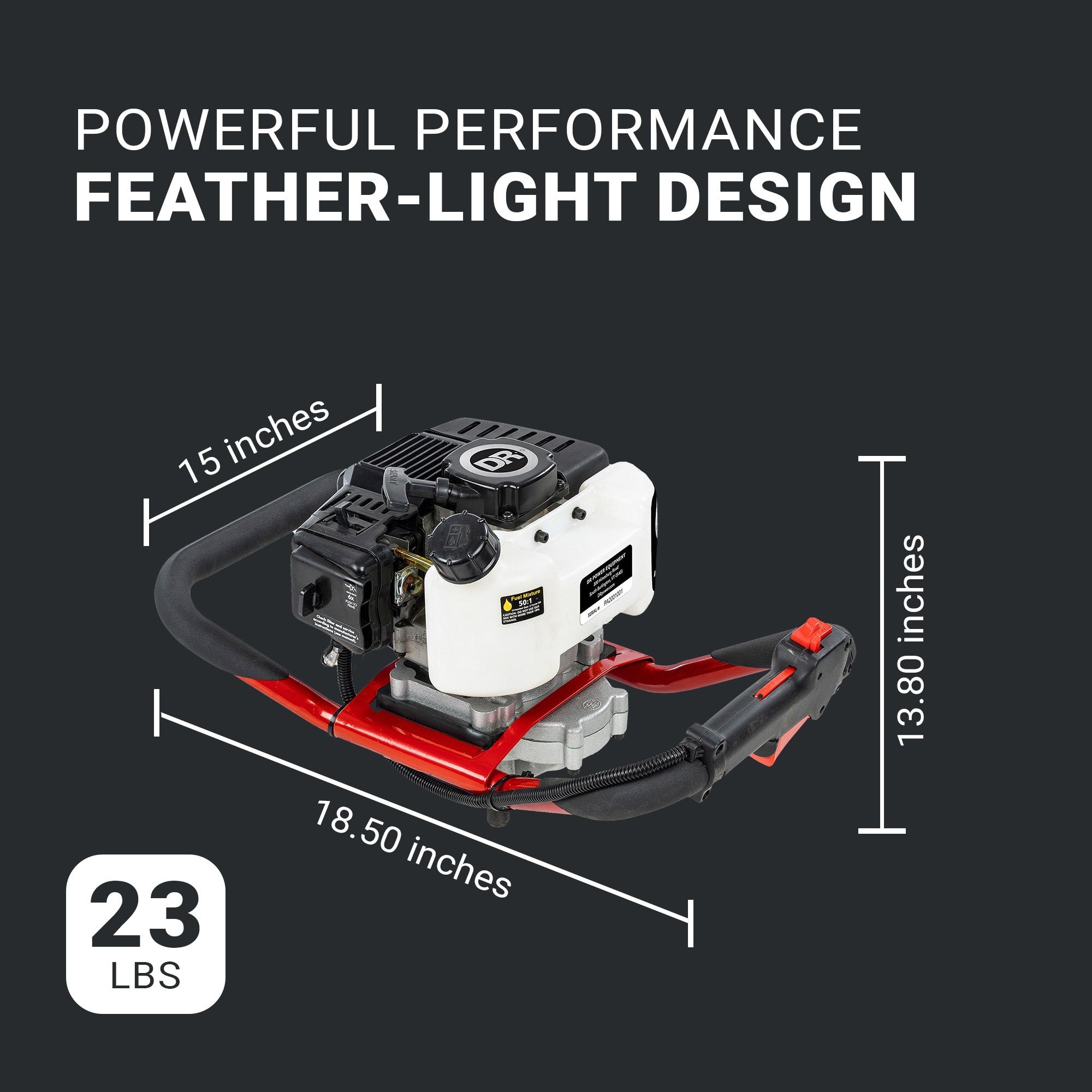 DR Power Earth 52cc 2 Cycle Engine High Performance Auger Powerhead (Open Box) - VMInnovations
