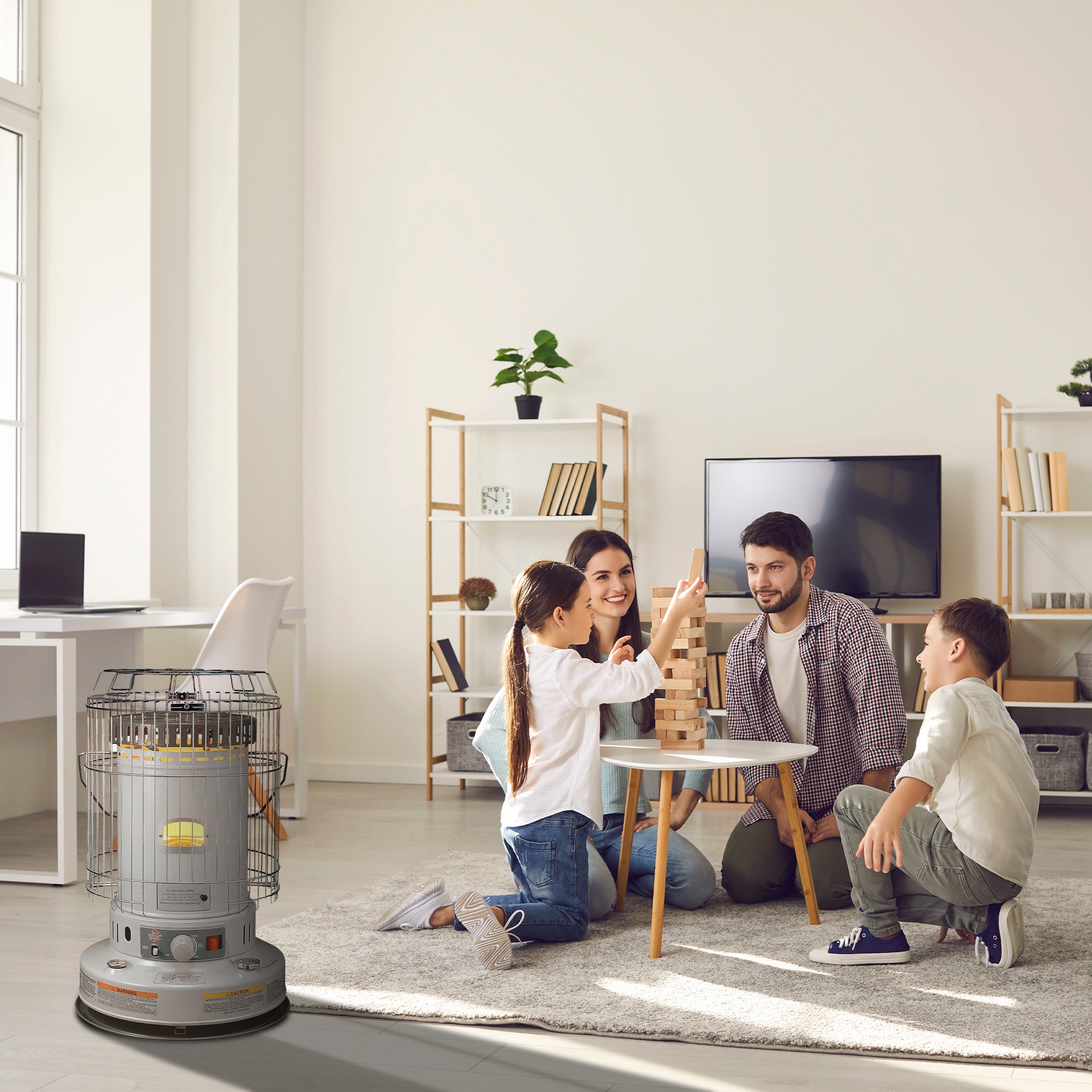 Kero World 23,800 BTU Portable Indoor Kerosene Wick Convection Heater, Gray - VMInnovations