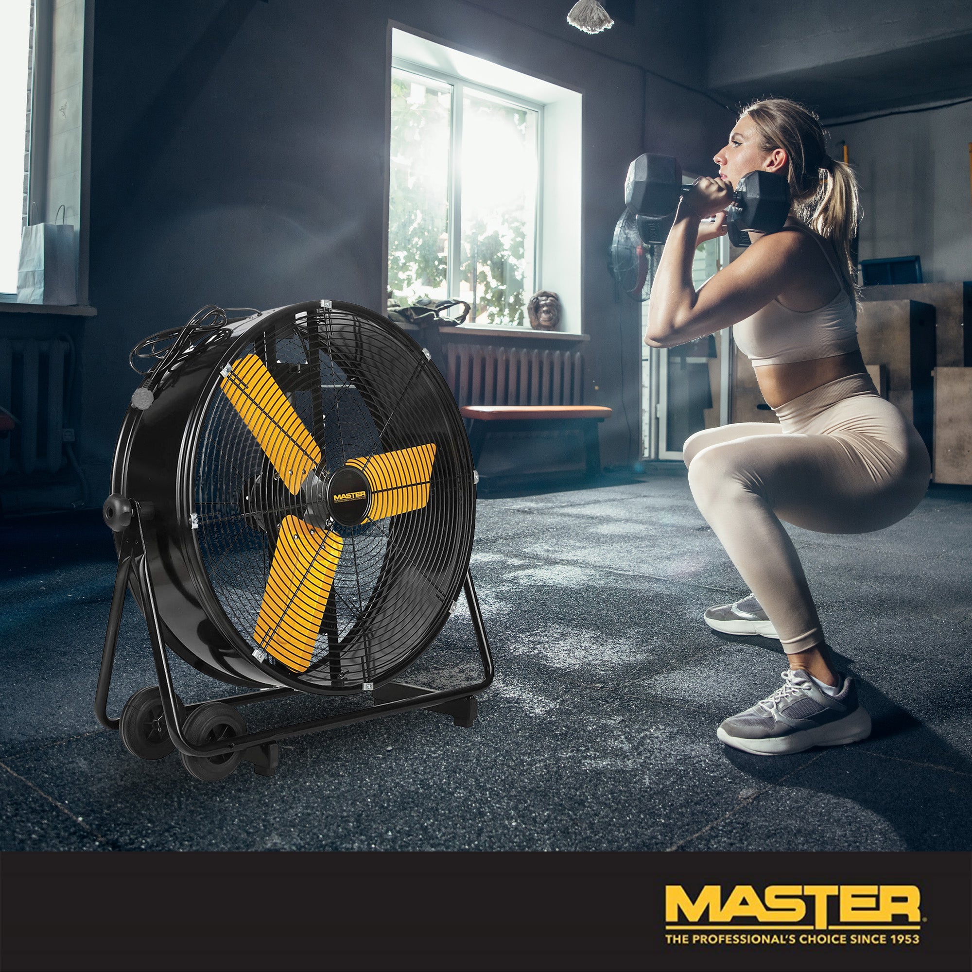 Master 24 Inch Industrial Direct Drive Cradle Tiltable 2 Speed Barrel Drum Fan - VMInnovations
