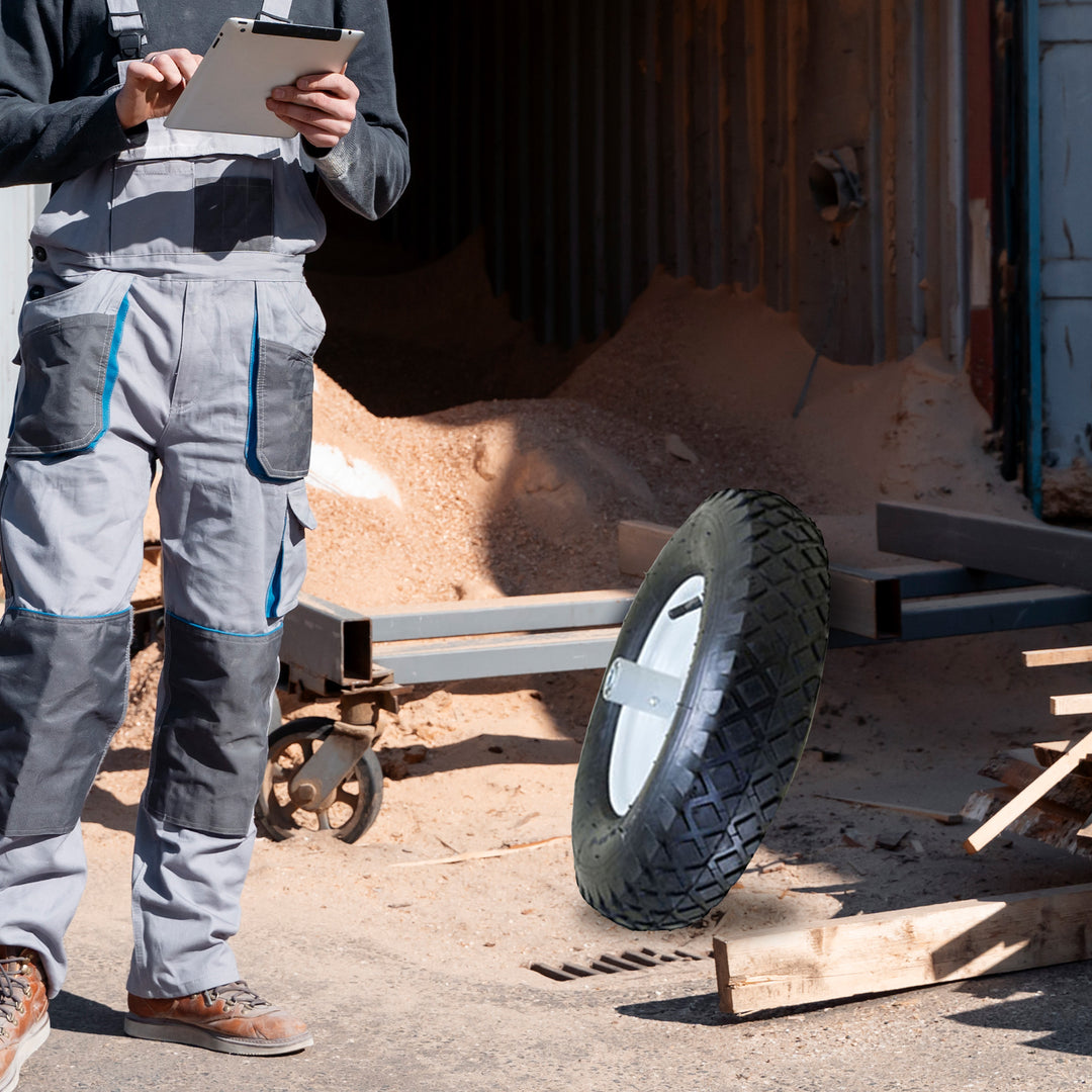 Marathon Tire 4.8 to 8 Pneumatic Air Filled Wheelbarrow Tire with Wheel Assembly - VMInnovations