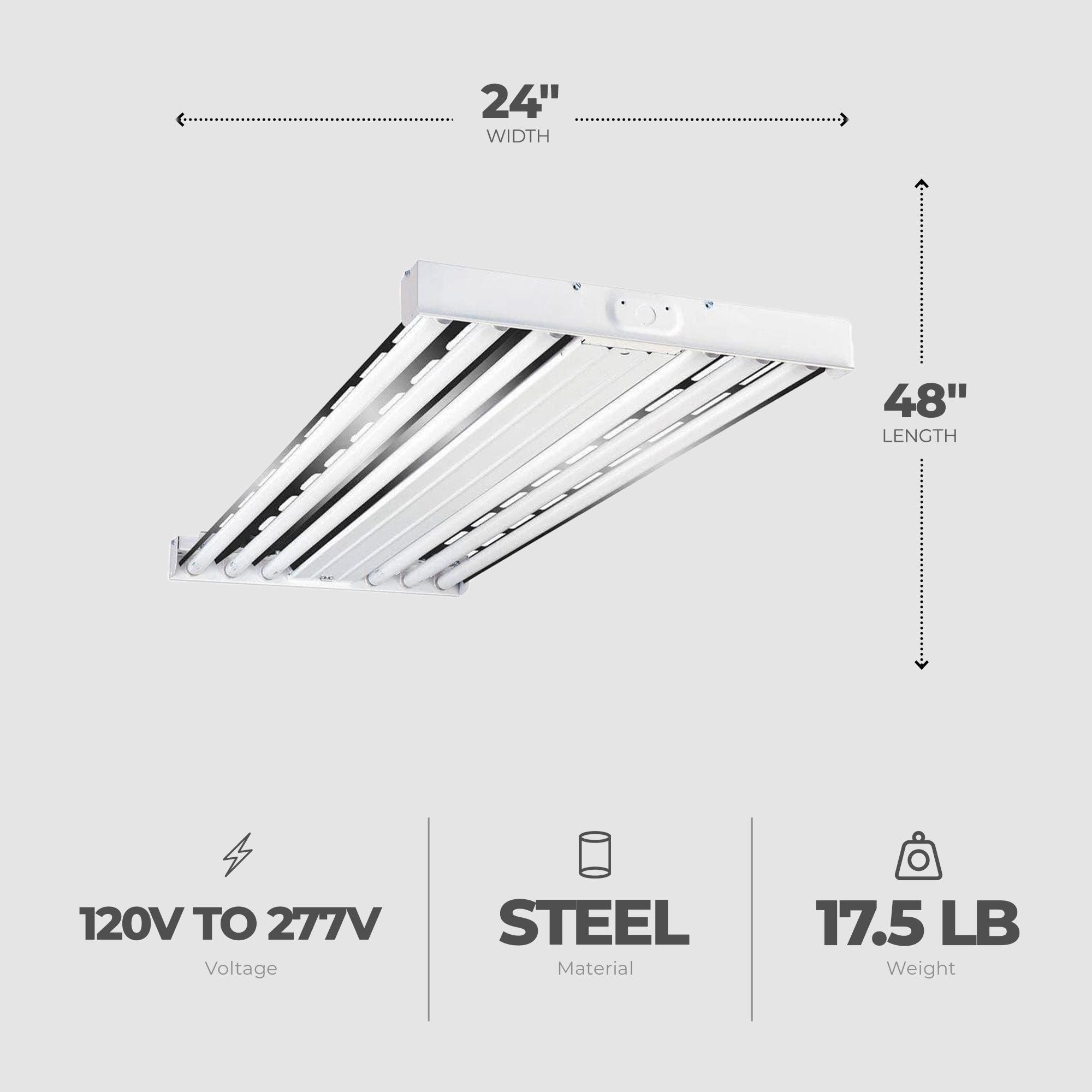 Metalux 2x4ft 6 Lamp T5 Commercial Fluorescent Lamp Light Fixture (Open Box) - VMInnovations