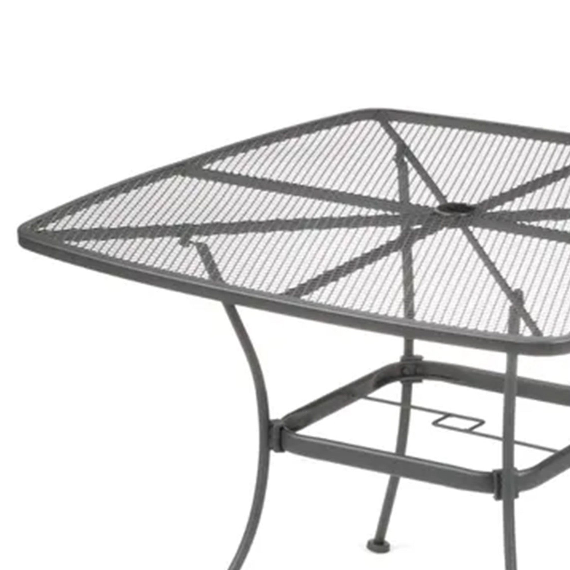Woodard Uptown 42" Steel Mesh Square Bistro Style Patio Table, Black (Open Box) - VMInnovations