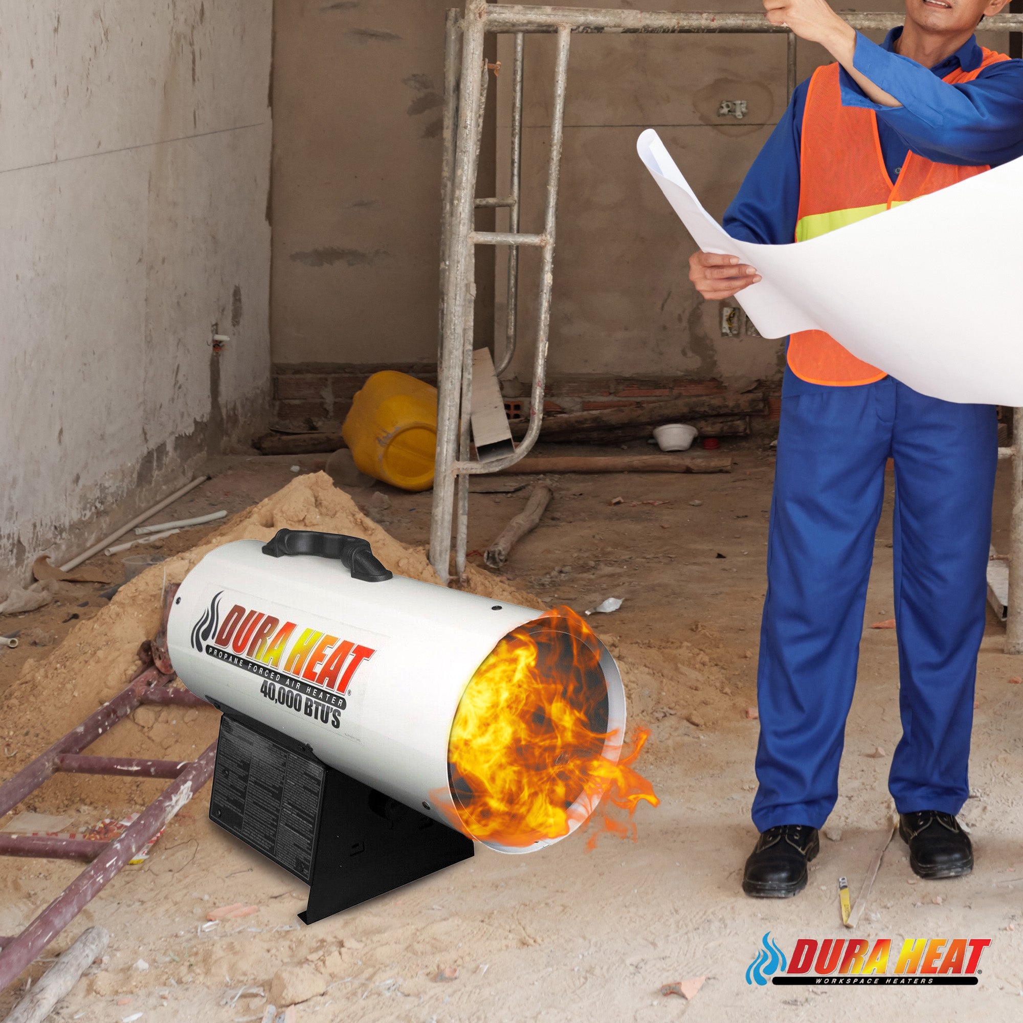 Dura Heat 1,000 Square Ft Coverage LP Gas Forced Air Heater, White (Open Box) - VMInnovations