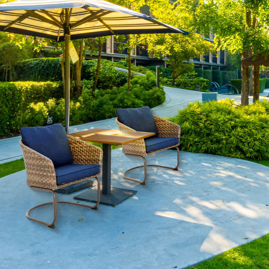 Four Seasons Courtyard Rockland Spring Motion Dining Chairs, Brown, Set of 2 - VMInnovations