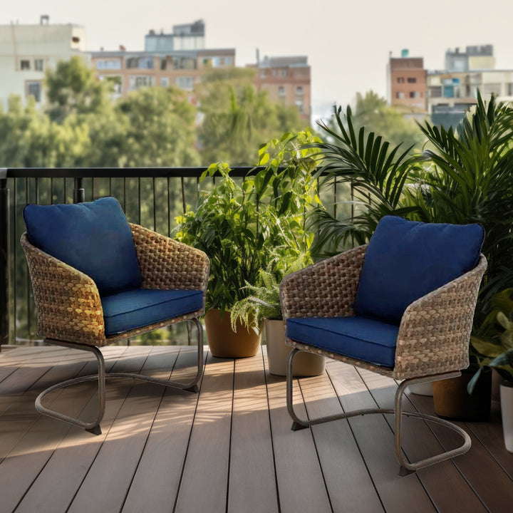 Four Seasons Courtyard Rockland Spring Motion Dining Chairs, Brown, Set of 2 - VMInnovations