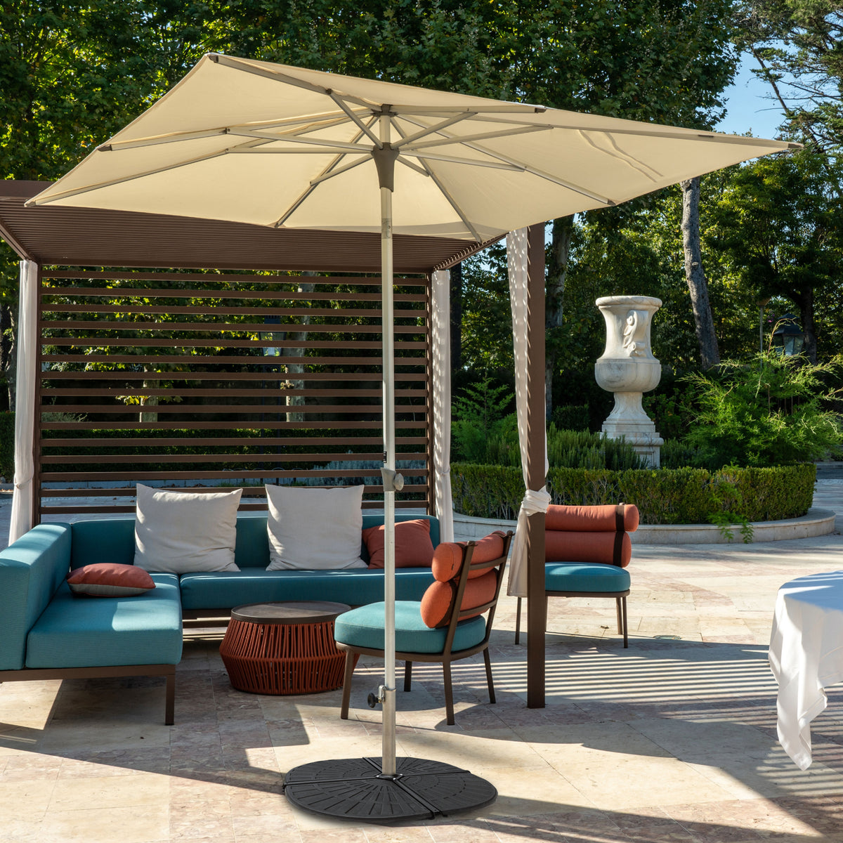 Four Seasons Courtyard Compact Cross Base for Offset Umbrella, Black(Open Box)