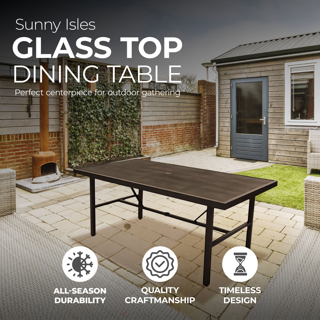 Four Seasons Courtyard Nantucket 40 x 72 Inch All Weather Patio Dining Table - VMInnovations