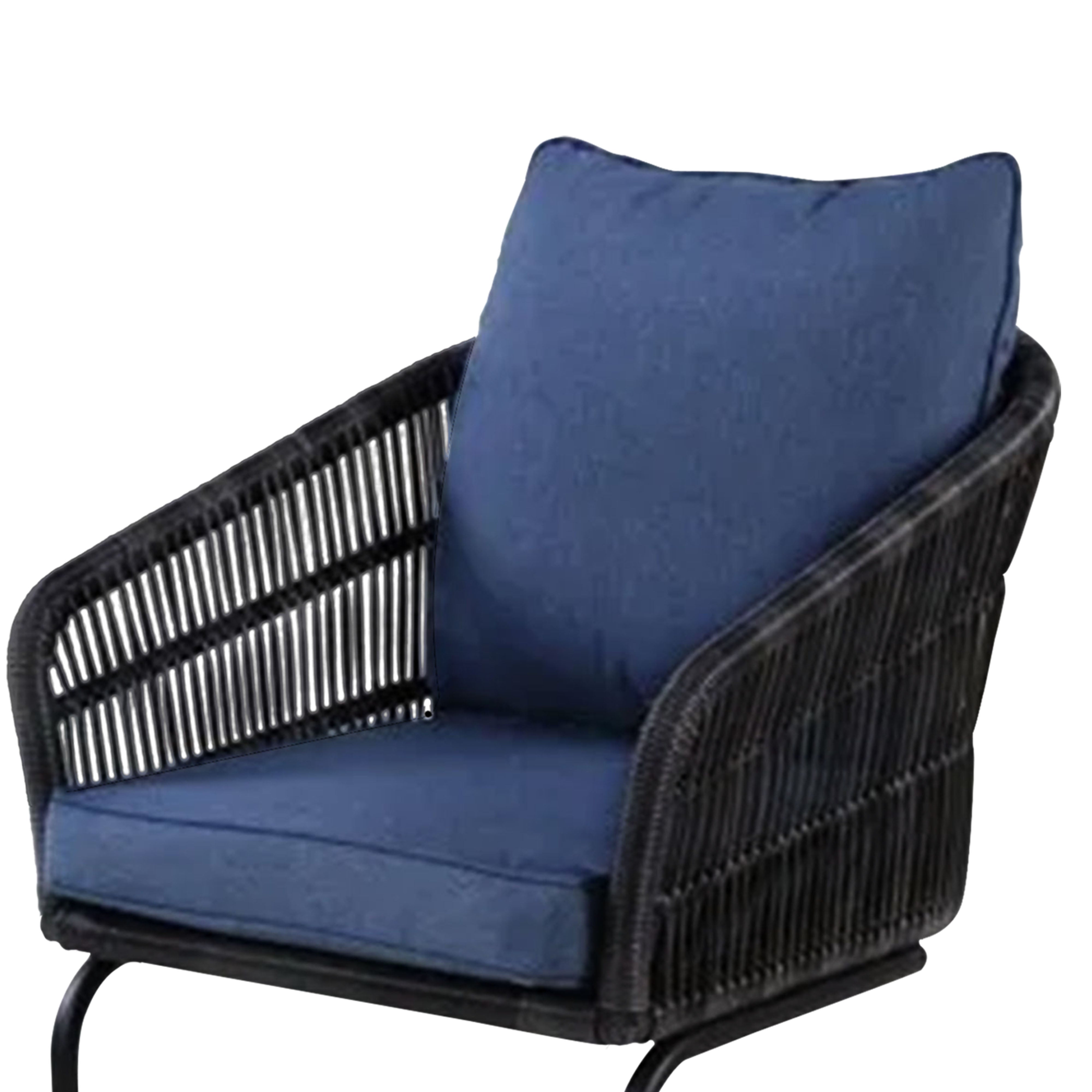 Four Seasons Courtyard Adelaide Set of 2 C Spring Cushioned Dining Chairs, Blue - VMInnovations