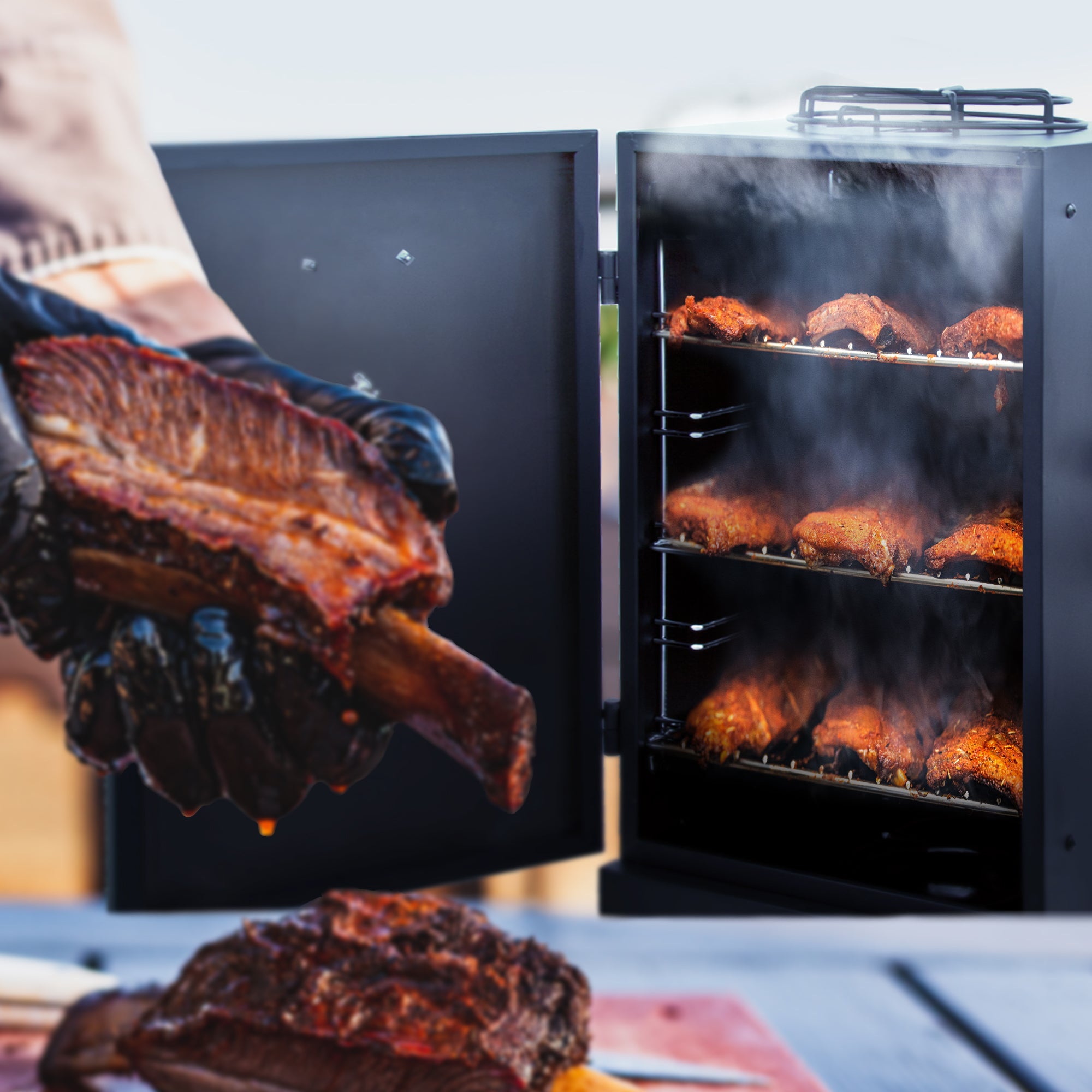 Char-Broil Vertical 45" Liquid Propane Steel Grill Gas Smoker, Black (Used) - VMInnovations