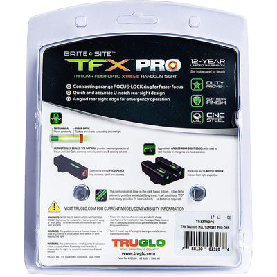 TruGlo Pro TFK Fiber Optic Tritium Handgun Glock Pistol Sight , Taurus(Open Box)