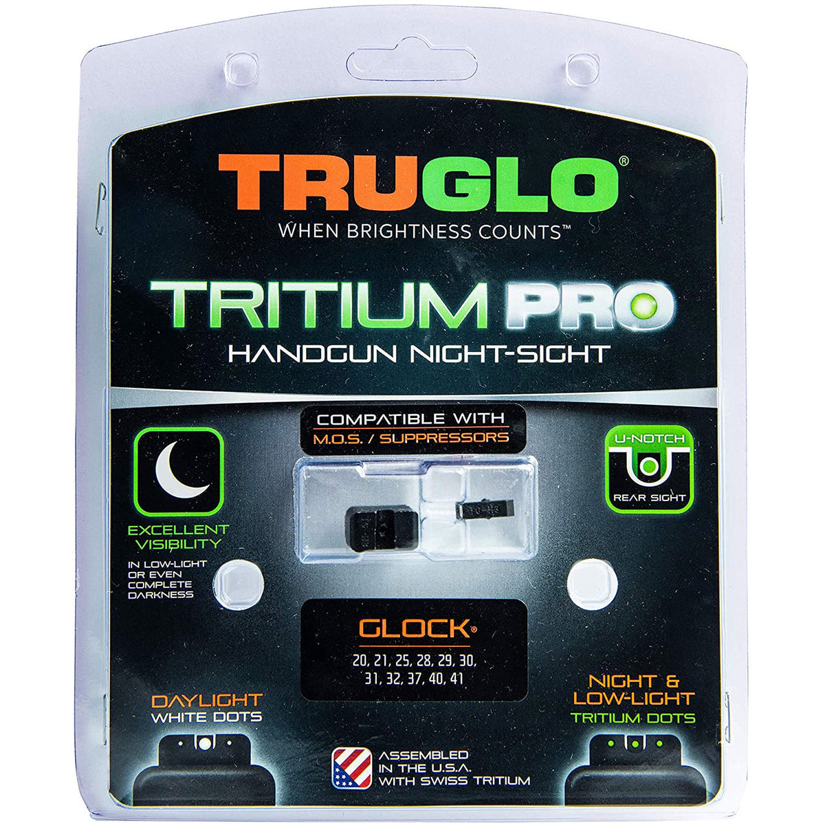 TruGlo Tritium Pro Glow in the Dark Gun Glock Pistol Sight, Glock MOS 25 & More